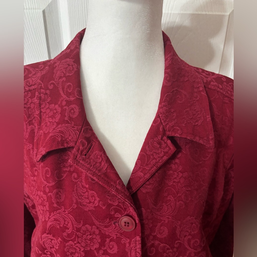 Appleseed’s Red Wine Buttoned Jacket Plus Size 18… - image 2